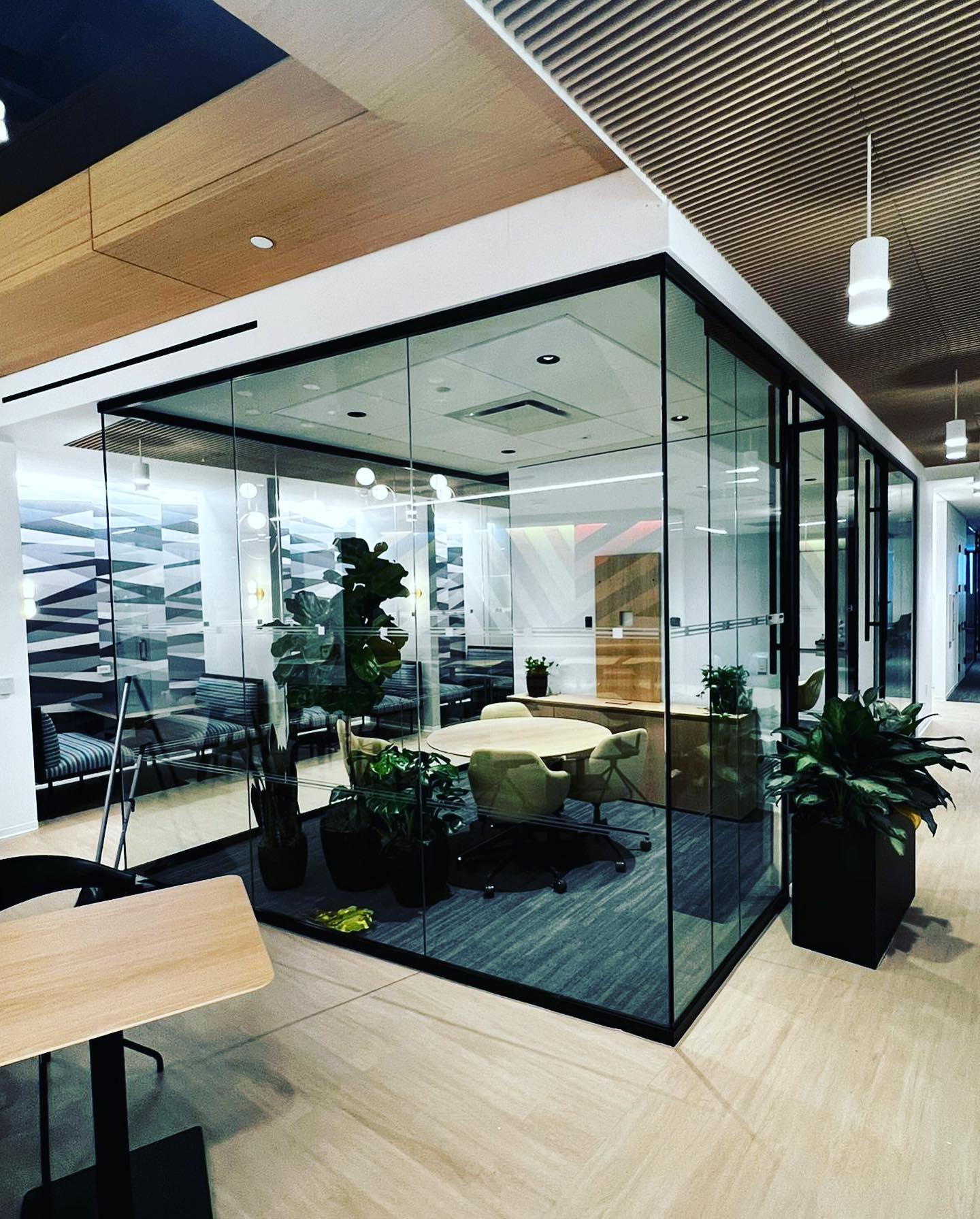 Glass office partitions for healthcare privacy